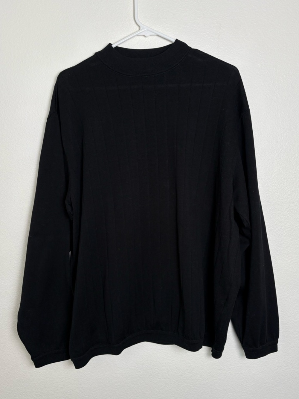 St. Croix Men's Fashion Fit Black Crewneck Sweater - Classic Ribbed Knit XXL